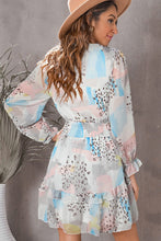 Load image into Gallery viewer, Printed Flounce Sleeve Mini Dress