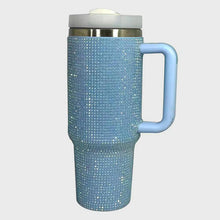 Load image into Gallery viewer, Rhinestone Stainless Steel Tumbler with Straw