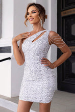 Load image into Gallery viewer, Contrast Sequin Sleeveless Mini Dress