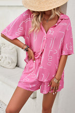 Load image into Gallery viewer, Printed Button Up Shirt and Shorts Set