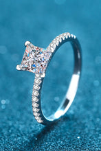 Load image into Gallery viewer, Rhodium-Plated 2 Carat Moissanite Four-Prong Ring