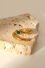 Load image into Gallery viewer, Snake Charmer Malachite Snake-Shaped Bypass Ring