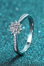 Load image into Gallery viewer, Moissanite Rhodium-Plated Snowflake Ring