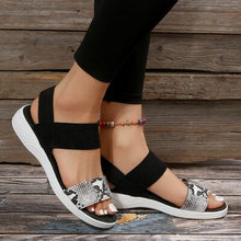 Load image into Gallery viewer, PU Leather Open Toe Low Heel Sandals