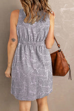 Load image into Gallery viewer, Printed Scoop Neck Sleeveless Buttoned Magic Dress with Pockets