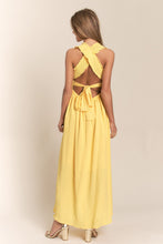 Load image into Gallery viewer, J.NNA Texture Crisscross Back Tie Smocked Maxi Dress