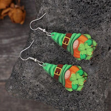 Load image into Gallery viewer, Wooden Alloy Dangle Earrings