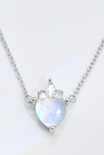 Load image into Gallery viewer, 925 Sterling Silver Moonstone Heart Pendant Necklace