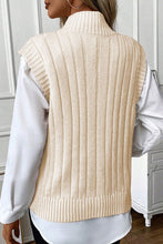 Load image into Gallery viewer, Cable-Knit Mock Neck Sweater Vest