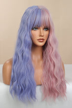 Load image into Gallery viewer, 13*1&quot; Full-Machine Wigs Synthetic Long Wave 26&quot; in Blue/Pink Split Dye