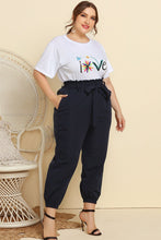 Load image into Gallery viewer, Graphic Tee and Belted Paperbag Joggers Set