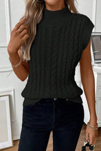 Load image into Gallery viewer, Cable-Knit Mock Neck Sweater Vest