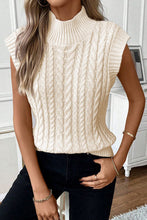 Load image into Gallery viewer, Cable-Knit Mock Neck Sweater Vest