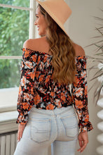 Load image into Gallery viewer, Floral Smocked Off-Shoulder Peplum Top