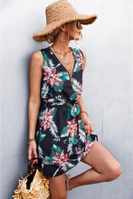 Load image into Gallery viewer, Printed Zip Detail Belted Sleeveless Dress