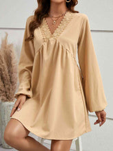 Load image into Gallery viewer, V-Neck Lace Detail Mini Dress