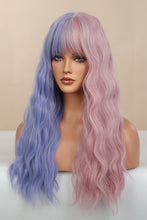 Load image into Gallery viewer, 13*1&quot; Full-Machine Wigs Synthetic Long Wave 26&quot; in Blue/Pink Split Dye