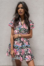 Load image into Gallery viewer, Printed Ruffle Hem Short Sleeve Mini Dress