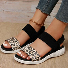 Load image into Gallery viewer, PU Leather Open Toe Low Heel Sandals