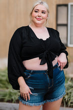 Load image into Gallery viewer, Plus Size Tie Front Crop Top