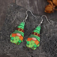 Load image into Gallery viewer, Wooden Alloy Dangle Earrings