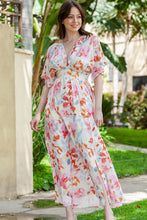 Load image into Gallery viewer, Floral Deep V Slit Maxi Dress