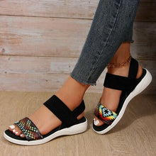 Load image into Gallery viewer, PU Leather Open Toe Low Heel Sandals