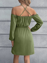 Load image into Gallery viewer, Cold-Shoulder Crisscross Mini Dress