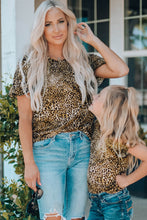 Load image into Gallery viewer, Women Leopard Short Flounce Sleeve Tee