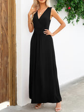 Load image into Gallery viewer, Surplice Neck Sleeveless Maxi Dress