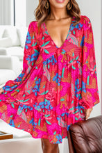 Load image into Gallery viewer, Printed Balloon Sleeve Mini Dress