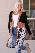 Load image into Gallery viewer, Printed Color Block Open Front Cardigan