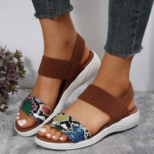 Load image into Gallery viewer, PU Leather Open Toe Low Heel Sandals