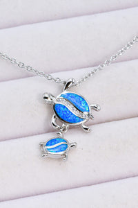 Opal Turtle Pendant Necklace