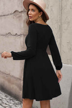 Load image into Gallery viewer, Scoop Neck Empire Waist Long Sleeve Mini Dress