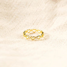 Load image into Gallery viewer, Heart Shape 18K Gold-Plated Ring