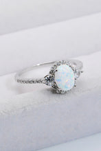 Load image into Gallery viewer, 925 Sterling Silver Platinum-Plated Opal Ring