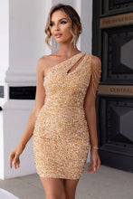 Load image into Gallery viewer, Contrast Sequin Sleeveless Mini Dress