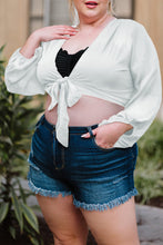 Load image into Gallery viewer, Plus Size Tie Front Crop Top