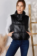 Load image into Gallery viewer, Love Tree Faux Leather Snap and Zip Closure Vest Coat