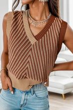 Load image into Gallery viewer, Striped V-Neck Sweater Vest