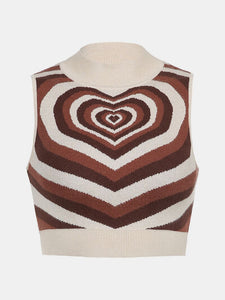 Heart Mock Neck Sweater Vest