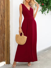 Load image into Gallery viewer, Surplice Neck Sleeveless Maxi Dress