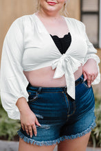 Load image into Gallery viewer, Plus Size Tie Front Crop Top