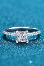 Load image into Gallery viewer, Rhodium-Plated 2 Carat Moissanite Four-Prong Ring