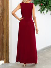 Load image into Gallery viewer, Surplice Neck Sleeveless Maxi Dress