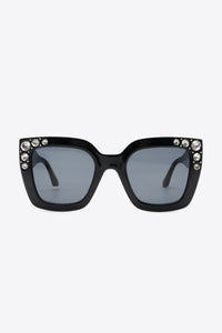 Inlaid Rhinestone Polycarbonate Sunglasses