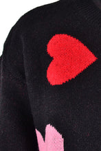 Load image into Gallery viewer, Heart Round Neck Droppped Shoulder Sweater