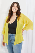 Load image into Gallery viewer, Melody Just Breathe Full Size Chiffon Kimono in Yellow