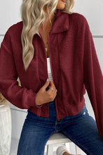 Load image into Gallery viewer, Zip-Up Sherpa Collared Neck Jacket with Pockets